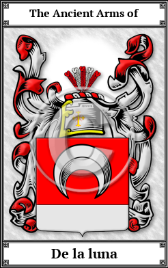 De la luna Family Crest Download (JPG)  Book Plated - 150 DPI